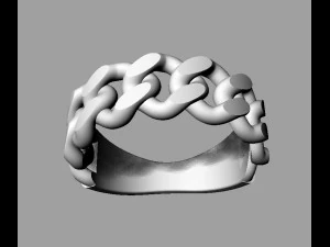 Cuban Link Ring 3D Print Model