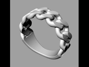 Cuban Link Ring 3D Print Model