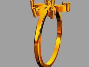 Flower Gemstone Ring 3D Print Model