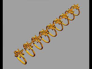 Flower Gemstone Ring 3D Print Model