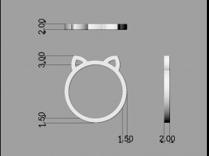 Cat Ring 3D Print Model