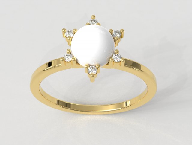 Pearl Classic Ring 3Dプリントモデル .c4d .max .obj .3ds .fbx .stl .blend 