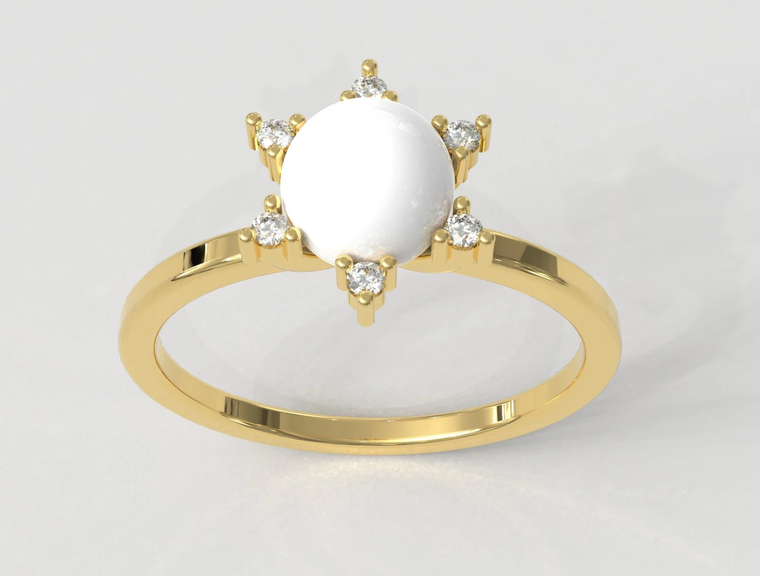 Pearl Classic Ring 3D Print Model .c4d .max .obj .3ds .fbx .stl .blend 