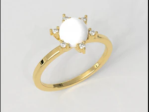 Pearl Classic Ring 3D Print Model