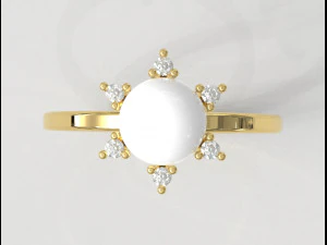 Pearl Classic Ring 3D Print Model