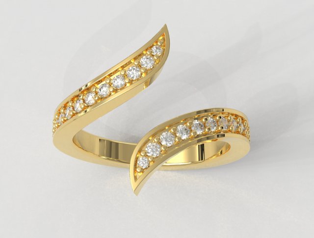 Diamond Modern Ring 3D Print Model .c4d .max .obj .3ds .fbx .stl .blend 