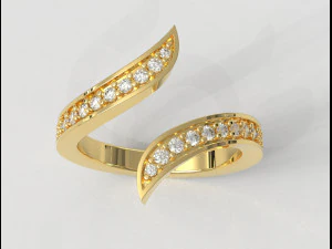 Сучасна каблучка з діамантом 3D Принт Модель