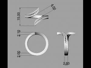 Diamond Modern Ring 3D Print Model