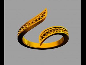 Diamond Modern Ring 3D Print Model