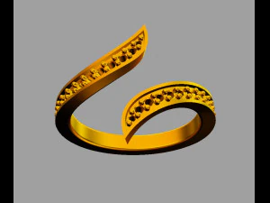 Diamond Modern Ring 3D Print Model
