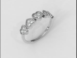 Hearts Diamond Ring Model do druku 3D