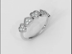 Hearts Diamond Ring 3D Print Model