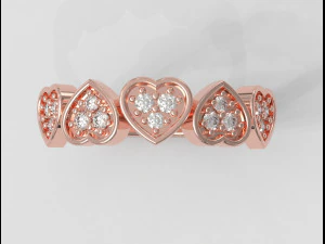Hearts Diamond Ring 3D Print Model