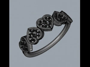 Hearts Diamond Ring 3D Print Model