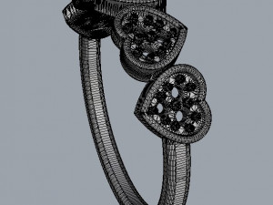Hearts Diamond Ring Model do druku 3D