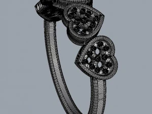 Hearts Diamond Ring 3D Print Model