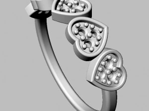 Hearts Diamond Ring 3D Print Model