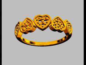 Hearts Diamond Ring Model do druku 3D