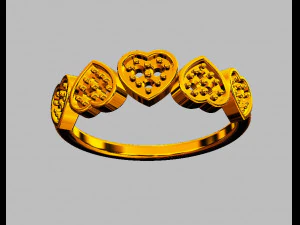 Hearts Diamond Ring 3D Print Model