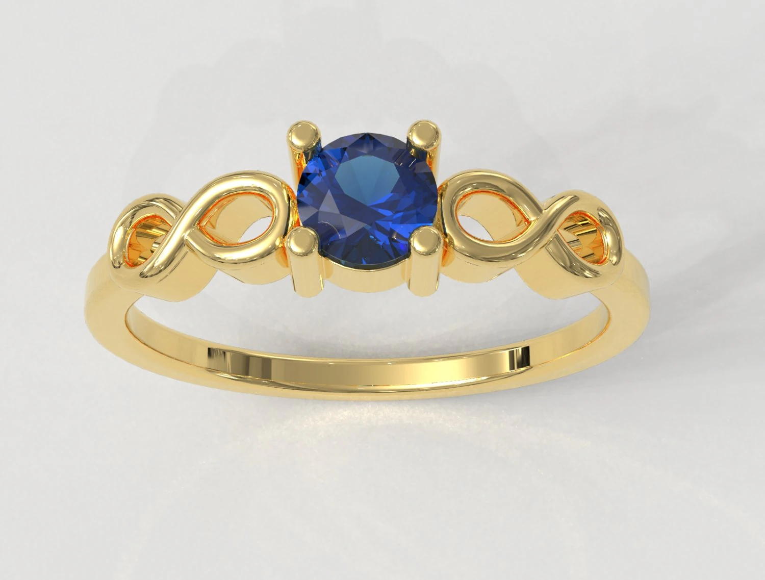 Infinity Solitaire Ring 3D Print Model .c4d .max .obj .3ds .fbx .stl .blend