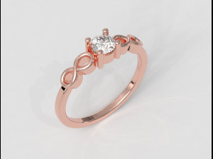 Infinity Solitaire Ring 3D Print Model