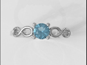 Infinity Solitaire Ring 3D Print Model