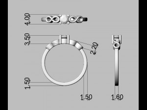 Infinity Solitaire Ring 3D Print Model