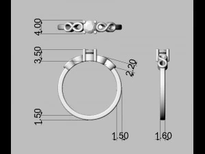 Infinity Solitaire Ring 3D Print Model