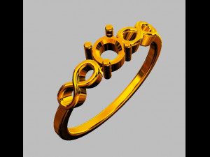 Infinity Solitaire Ring 3D Print Model