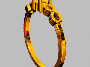 Infinity Solitaire Ring 3D Print Model