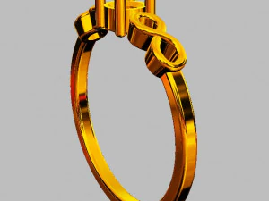 Infinity Solitaire Ring 3D Print Model