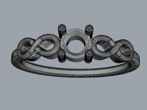 Infinity Solitaire Ring 3D Print Model