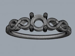 Infinity Solitaire Ring 3D Print Model