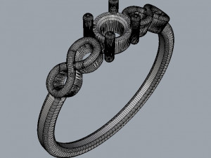 Infinity Solitaire Ring 3D Print Model