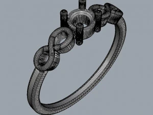 Infinity Solitaire Ring 3D Print Model