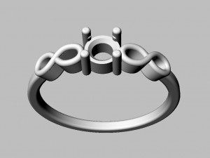 Infinity Solitaire Ring 3D Print Model