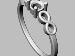 Infinity Solitaire Ring 3D Print Model