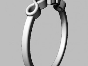 Infinity Solitaire Ring 3D Print Model