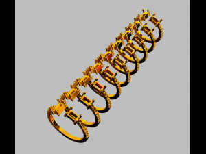 Baguete Gemstone Ring 3D Принт Модель