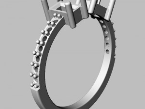 Baguete Gemstone Ring 3D Принт Модель
