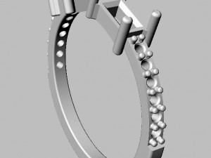 Baguete Gemstone Ring 3D Принт Модель