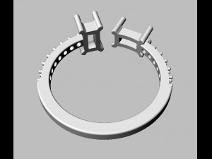 Baguete Gemstone Ring 3D Принт Модель