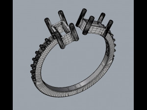 Baguete Gemstone Ring 3D Принт Модель