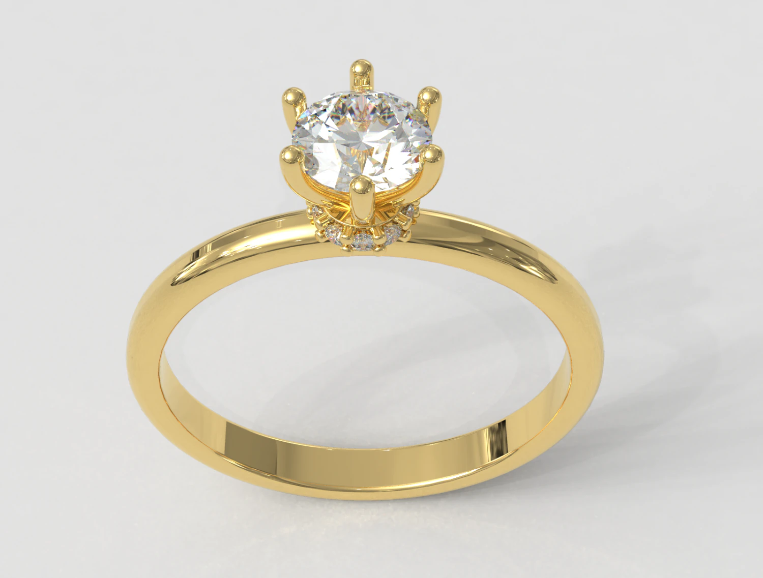 5mm Diamond Solitaire Ring 3D Print Model .c4d .max .obj .3ds .fbx .stl .blend 