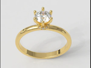 Anel solit&aacute;rio de diamante de 5 mm Modelo de Impressão 3D