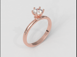 5mm Diamond Solitaire Ring Modelo de Impressão 3D