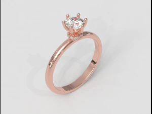 5mm Diamond Solitaire Ring 3D Print Model