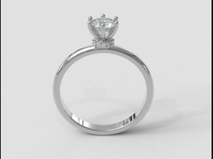 5mm Diamond Solitaire Ring Modelo de Impressão 3D