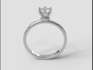 5mm Diamond Solitaire Ring 3D Print Model