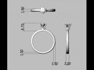 5mm Diamond Solitaire Ring Modelo de Impressão 3D